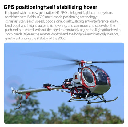 JCZK 300C PRO 470L DFC 6CH Schweizer Scale RC Helicopter RTF One-Key Return H1 Pro GPS Hover with AT9S PRO Transmitter