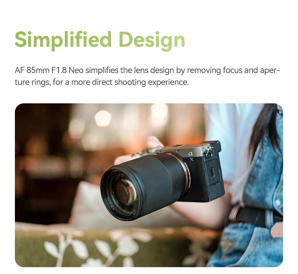 TTARTISAN AF 85mm F1.8 Neo Full Frame Standard Prime Auto Focus Camera Lens for Portrait Photography with Sony FE Nikon Z Mount