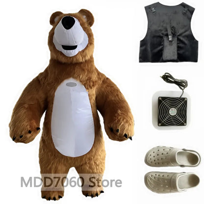 Brown Bear Inflatable Clothing Inflatable Halloween Christmas Party Role-Playing Clothing White Bear Inflatable Mascot Clothing