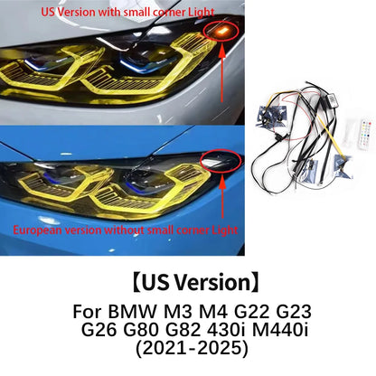 For BMW M3 M4 G80 G82 Laser Headlight Upgrade Set with RGB DRL APP Control LED Module Perfect Fit for G22 G23 G26 2021 2025