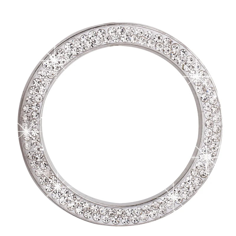 Decoration Ring Diamond Rhinestone Car Decor One Click Start Button Engine Start Stop Switch Button Cover