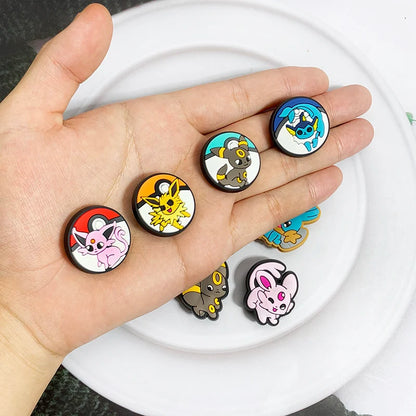 25-72pcs Potdemiel Pokemon Pikachu Shoes Charms PVC Cartoon Shoe Decoration Accessories Clog Sandals Buckle Kids Friends Gift
