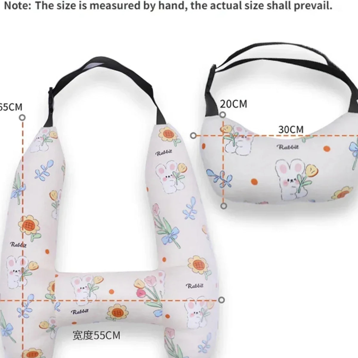 2-Pack Adorable Ultra-Soft Car Seat Pillows with Secure Belt - Ensures Peaceful Restful Naps on the Go - Enhanced Safety