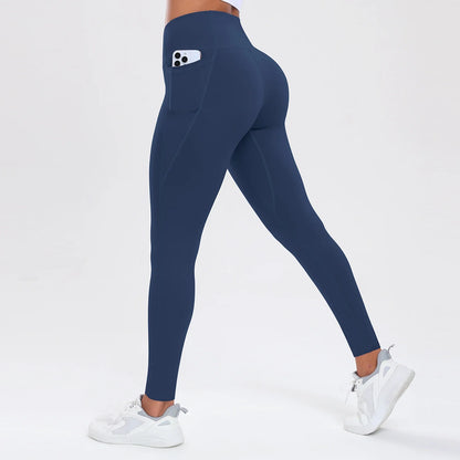 Women Yoga Pants with Pockets Butt Lifting Tummy Control Sports Leggings High Waist Fitness Tights Gym Clothing Sportswer