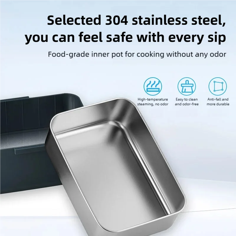 TINSOL New 3.5L Electric Lunch Box 90W Portable Food Heater Suitable for Car or Home Leak-proof Lunch Heating Microwave