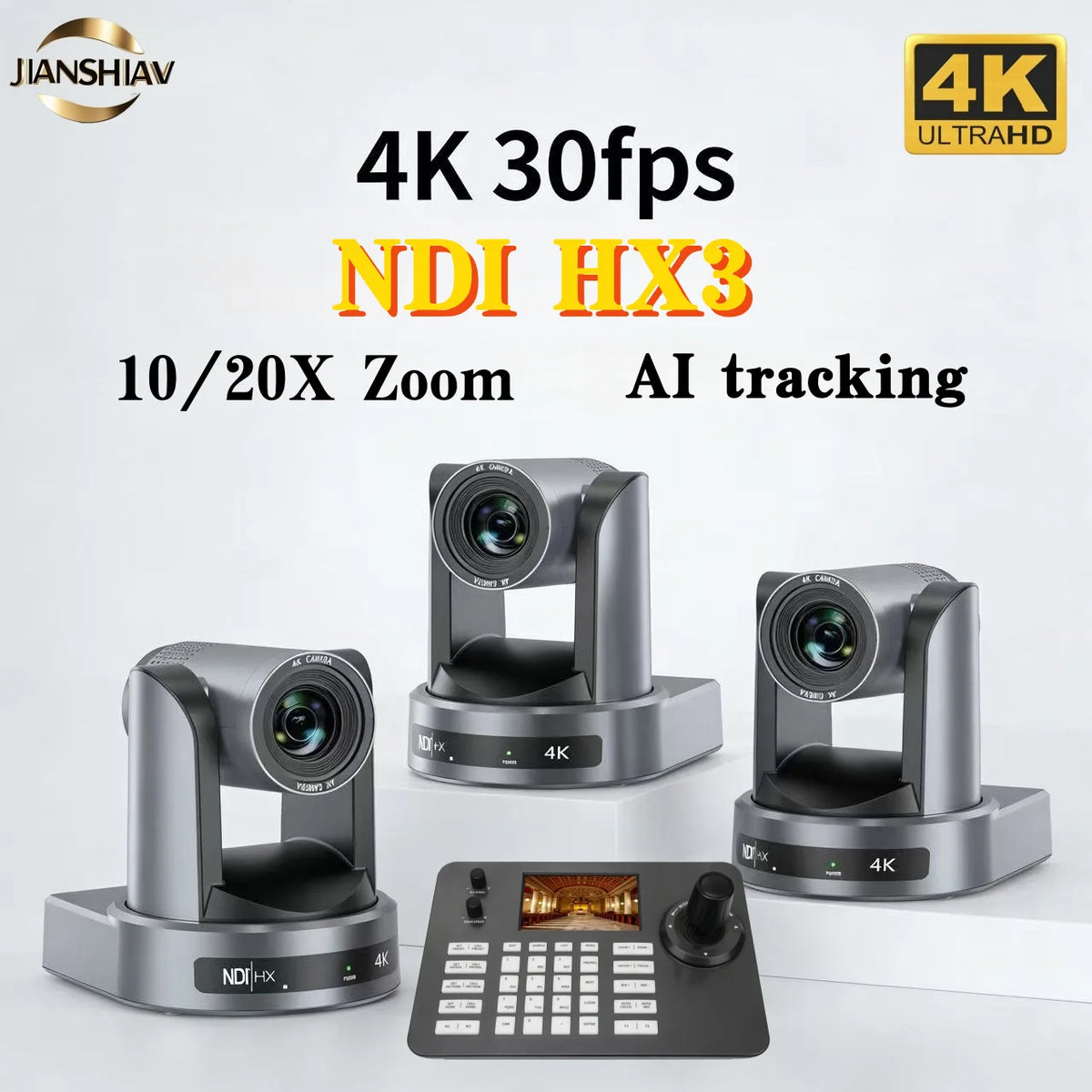 4K NDI 1pc-10pcs PTZ Camera SDI HDMI POE USB 20 Zoom Video Conference Camera for Church Business Meeting 1PC Controller Keyboard