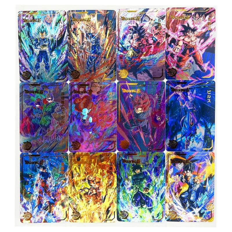 54pcs/set Dragon Ball Z Laser Engraving flash Super Saiyan Heroes Battle Card Ultra Instinct Goku Vegeta Game Collection Cards