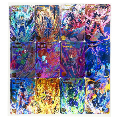 54pcs/set Dragon Ball Z Laser Engraving flash Super Saiyan Heroes Battle Card Ultra Instinct Goku Vegeta Game Collection Cards