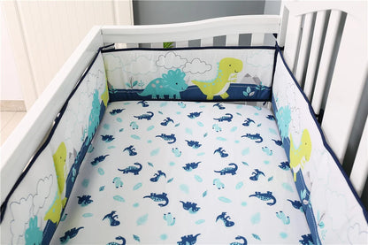 Crib Rail Cover Set and Baby Crib Liner  Baby Bumperless Crib Cot Protector Infant Bebe Bedding Set