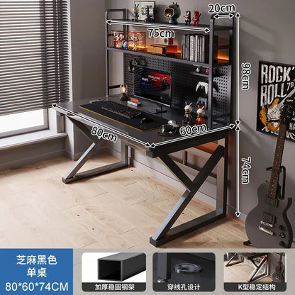 AOLIVIYA 80/100cm E-sports Table Home Desk Bookshelf Student Learning Office Desktop Computer Desk