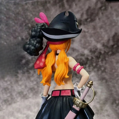 20CM Anime Nami Black Clothes Action Figure ONE PIECE FILM RED Dress Up Figurine PVC Collectible Model Toy Kid Gift