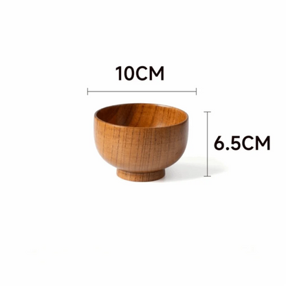 New Japanese Style Wooden Bowls Handmade Crafts Soup Bowls Food Containers Household Wooden Utensils Tableware
