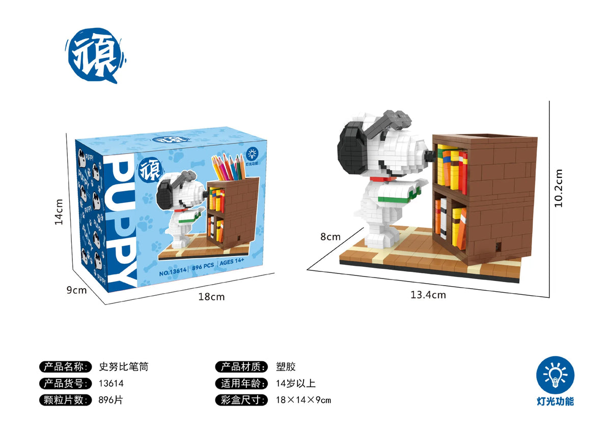 Snoopy Diamond Building Blocks Assembly Street View Model Character Scene Dog Mini Bricks Figure Toys For Christmas Gifts