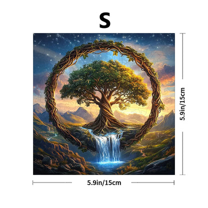 Tree of Life Waterfall River Wooden Puzzle for Adults | Uniquely Shaped Irregular Creative Family Game – Eco-Friendly Wood Craft