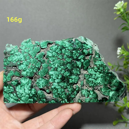 Natural High-Quality And Beautiful Malachite Slate Mineral Raw Stone Therapy Meditation Prayer Energy Home Decoration+Bracket
