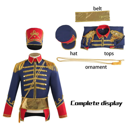 2026 New European Adult Nutcracker Costume Medieval Royal Military Uniform Jacket European Retro Court Tailcoat Halloween Jacket