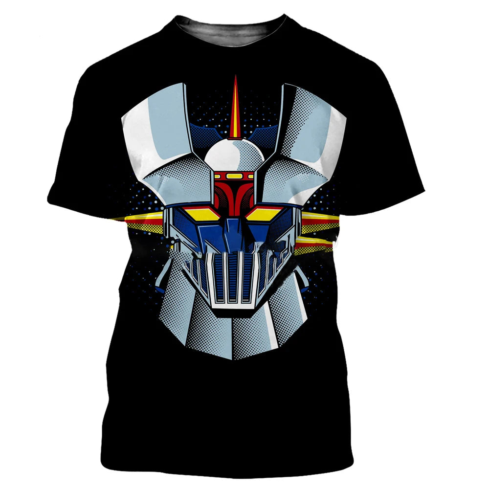 Mazinger Z T-Shirts Anime Robot 3D Print Men Women Short Sleeve T Shirts Oversized Streetwear Harajuku Tops Tees Man Clothing