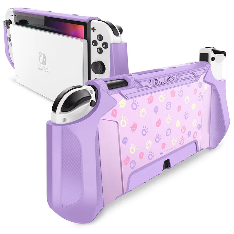 MUMBA Dockable Case For Nintendo Switch OLED 2021 Blade Series TPU Grip Protective Cover Compatible with Joy-Con Controller
