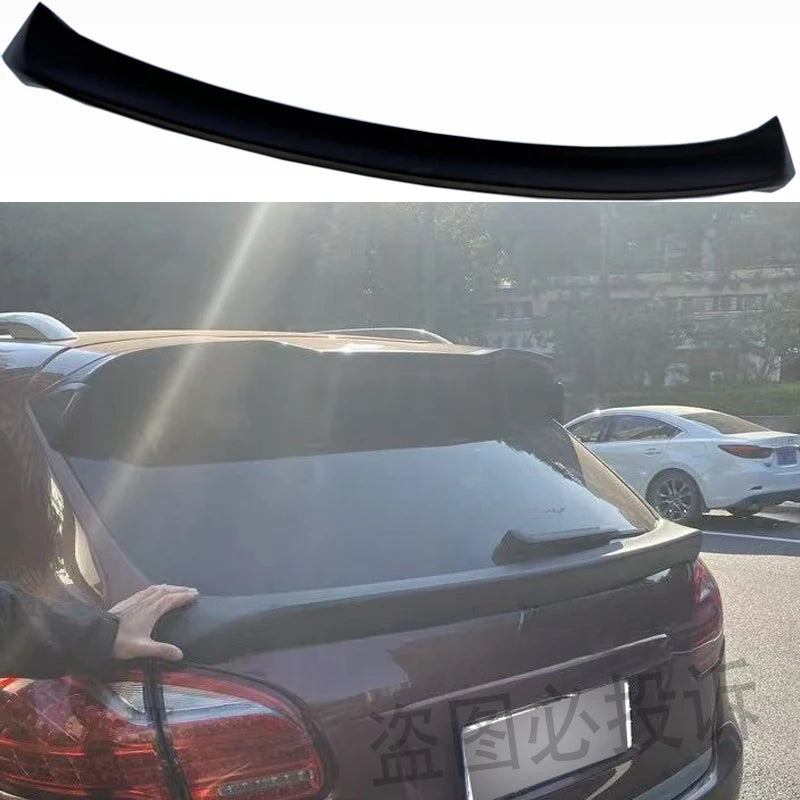 For Porsche Cayenne 958 2011 2012 2013 2014 True Carbon Fiber /FRP Black Middle Wing Rear Wing Luggage Lip Top Spoiler