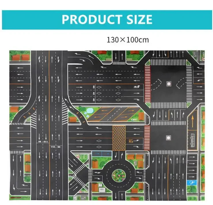 Baby Play Mat City Traffic Car Park Waterproof Parking Lot Kids Playmat Kids Rug Boy Girl Educational Toys for Children Map