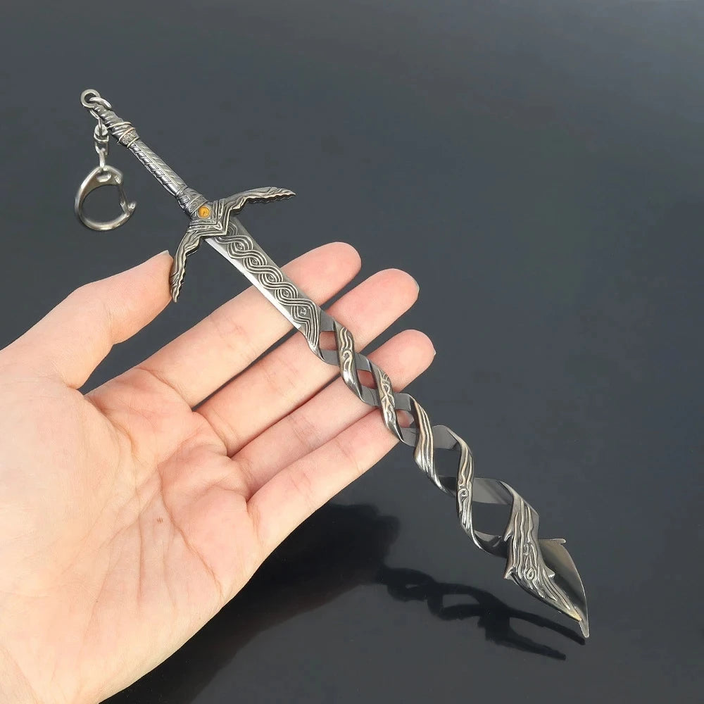 Mini Dark Moon Sword Keychain ER Game Peripherals Ranni Hand of Malenia Moonveil Sword Model Key Ring llavero Gift Toys