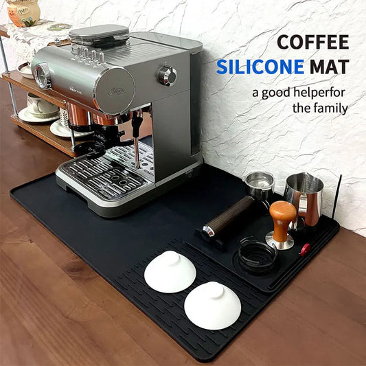 Minimalist Silicone Coffee Press Mat Tray Bar Pad Square 2 in 1 Drying and Pressing Mat for Coffee Machine