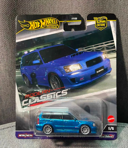 Hot Wheels Premium Car Culture Modern Classics Subaru Forester Sti Vehicle With Real Riders Tires 1:64 Model Car Toy Boy Gifts