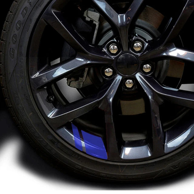 6PCS Reflective Car Wheel Decal Sticker Pressure Adhesive Auto Red Accessories Car Stickers Wheel Hub Decals