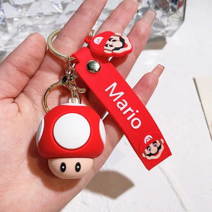 Mario Keychain Mario Bros Luigi Figure Toad Yoshi Bowser Action Figure Model Cartoon Bag Doll Pendant Toys Gift