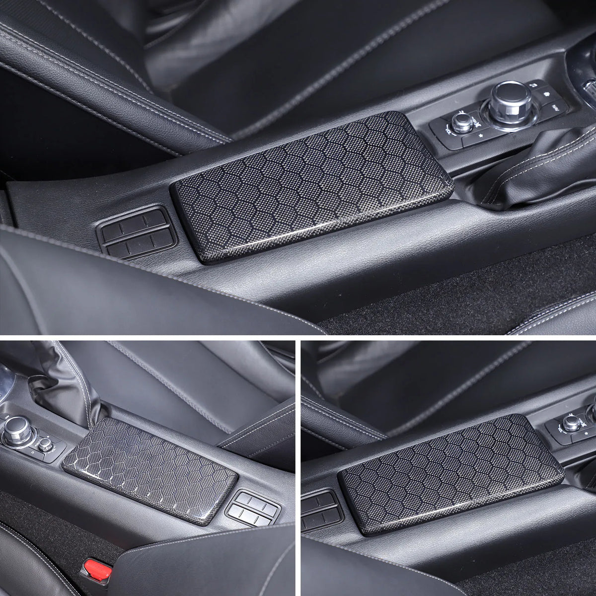 For Mazda MX-5 ND Fiat 124/Abart 124 2016+ Real Carbon Fiber Center Console Armrest Box Cover Trim Interior Car Accessories