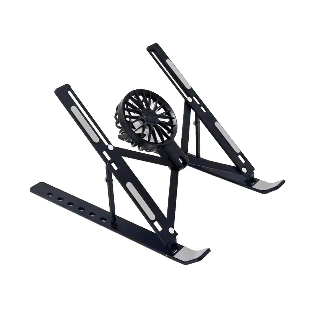 Adjustable Laptop Cooling Stand with Fan, Foldable Portable 7-Level Height Adjustment, Aluminum Alloy Material,