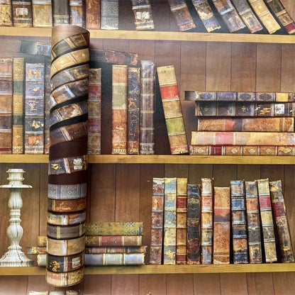 Vinyl Book Pattern Wallpaper for Living Room Self Adhesive Waterproof Removable Stickers for Children Room Peel and Stick Flim