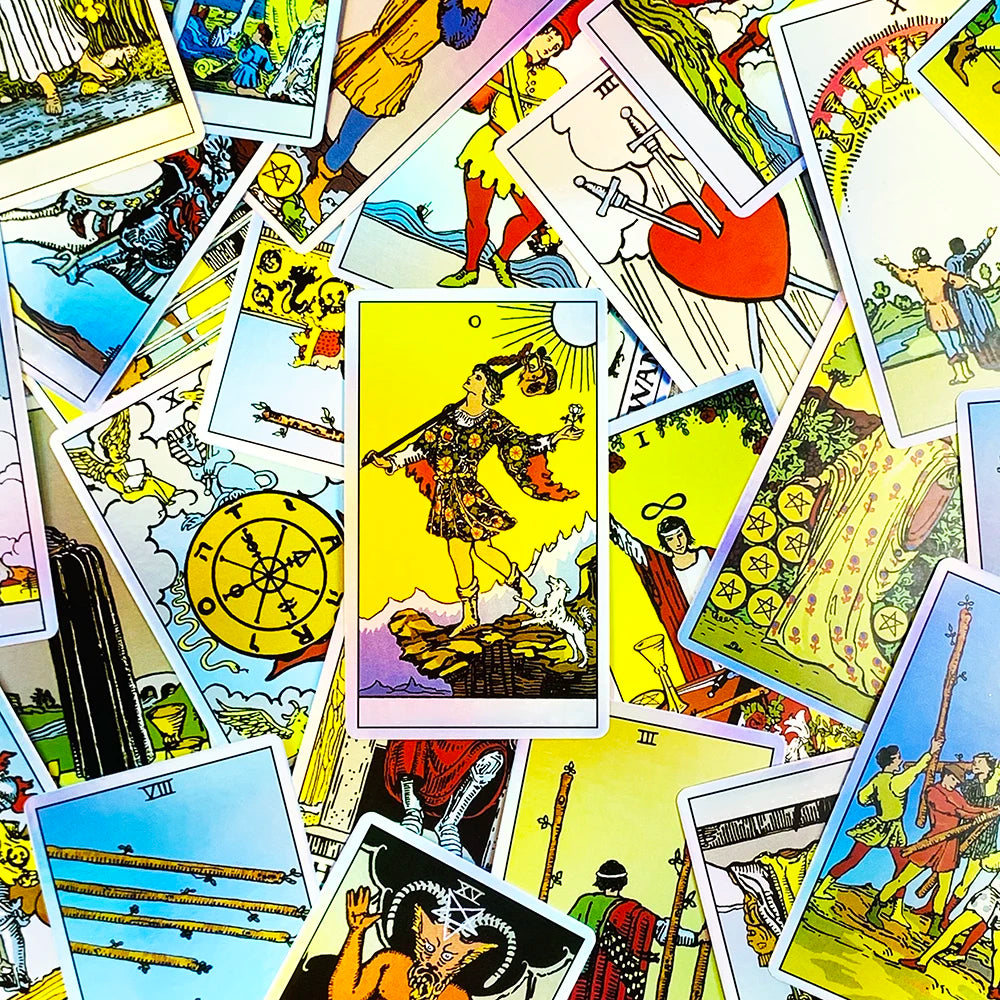 Hot-selling Tarot Oracle 78pcs Specially Colorful Cards Family Entertainment Fate Divination Game ,Halloween and Christmas Gifts