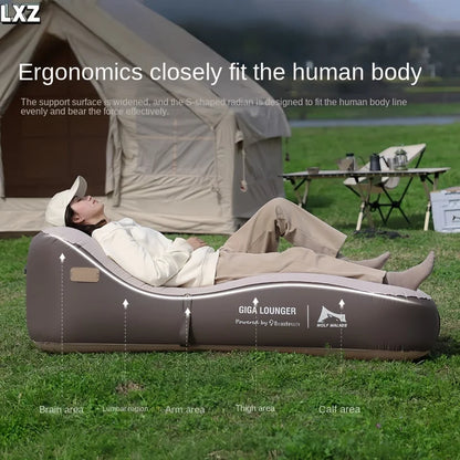 One Click Automatic Inflatable Lounge Chair, Lightweight Inflatable Sofa for Travel - USB Rechargeable, Outdoor Camping Sofa Bed