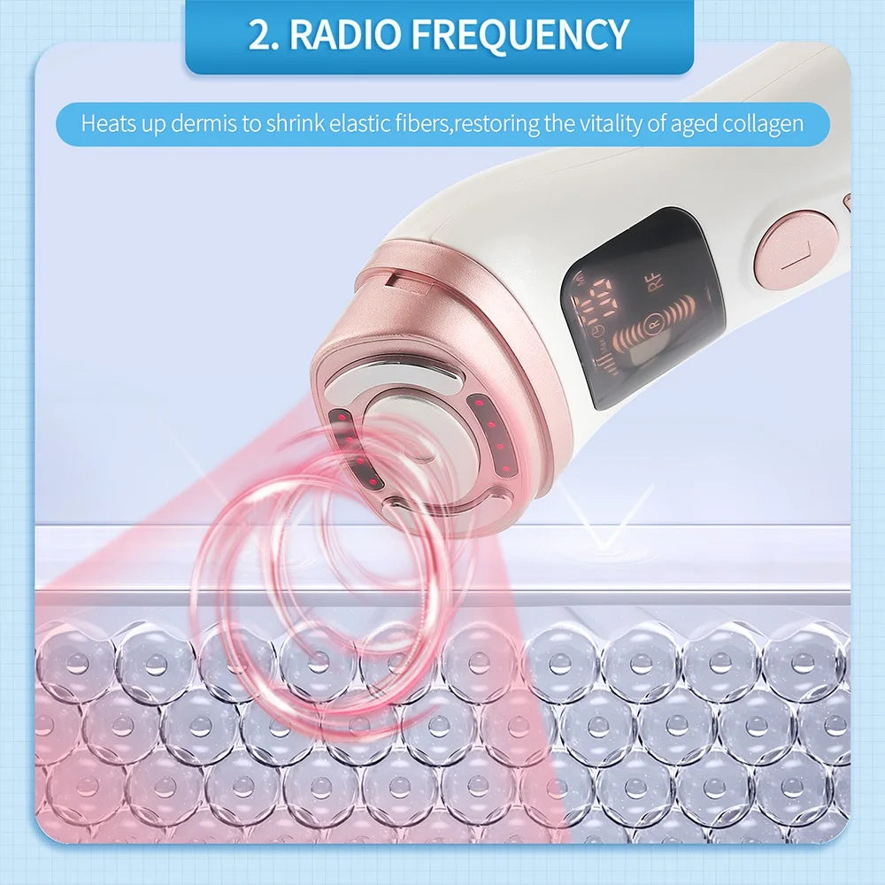 Mini HIFU Machine Ultrasonic RF EMS HIFU Facial Lifting Skin Tightening Device Face Chin Neck Eye Anti Wrinkle Massager Home Use