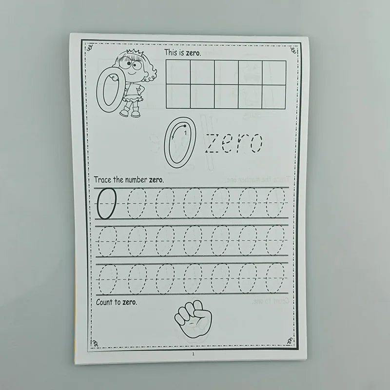 32 Pages, Children's Digital Writing Practice Book, Writing Aids, Improve Writing Skills, Number Recognition 0-30, Fun Coloring Practice Book, Early Education Pen Control Training Workbook