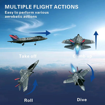 F‑35 Lightning RC Aircraft Model 40MM Ducted Fan EPP Structure 6‑Axis Gyro 2.4G 4CH One‑Key Aerobatic Performance RTF Airplane