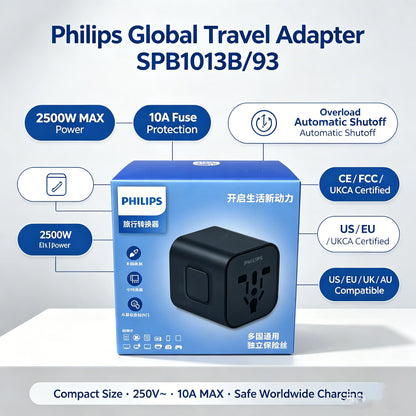 Philips Global Travel Adapter Philips Universal Conversion Socket US/EU/Aus/UK Adaptor