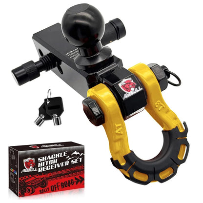 Trailer Hitch Receiver 3-Hole Trailer Hook 8T Tow Hook with Trailer Ball Mount with Fits for 2 inch Towing Kit for Trucks Jeeps