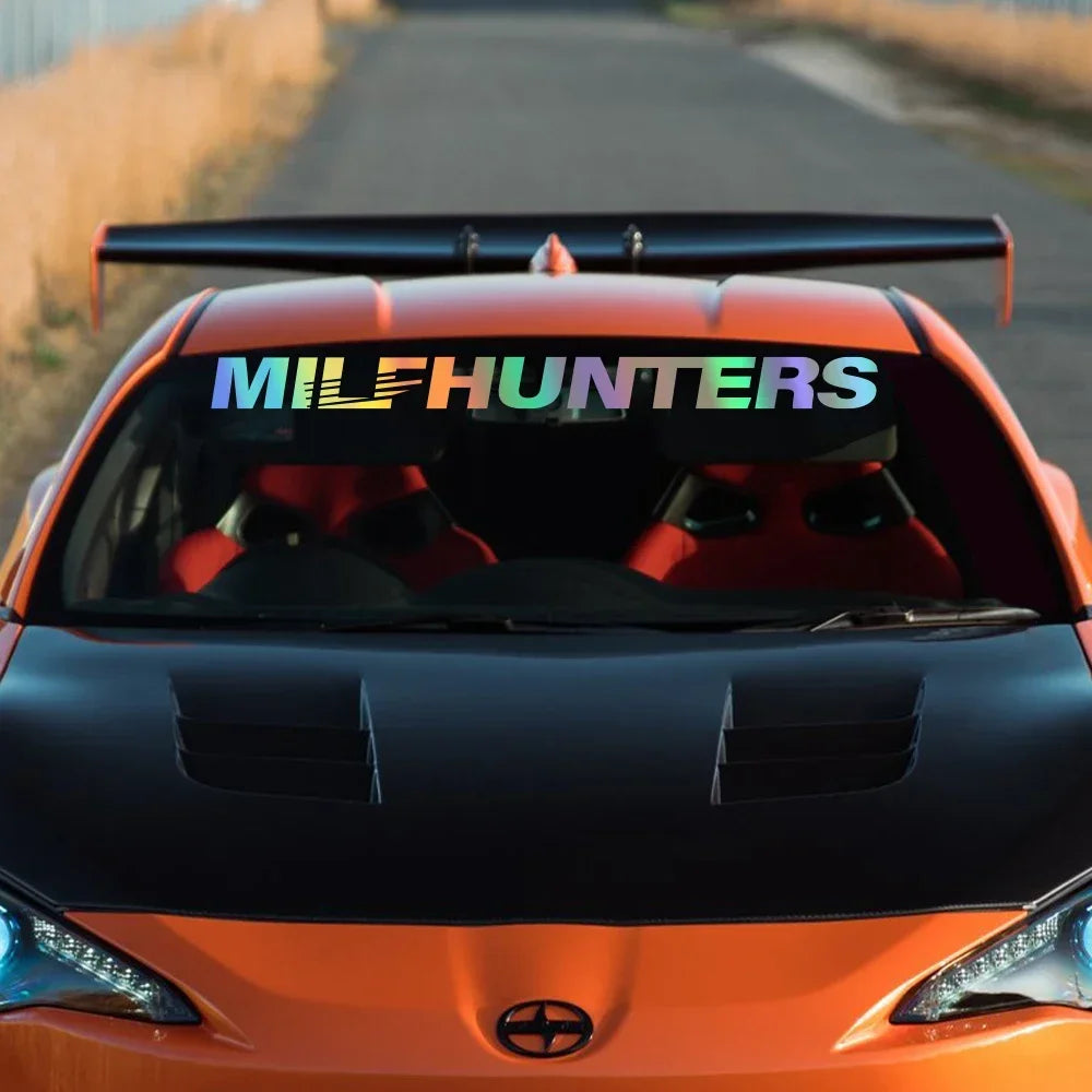 Creative Milfhunters Graphics Stickers Car Vinyl Windshield Window Windscreen Racing Sport Decor Decal Auto Tuning Accessories