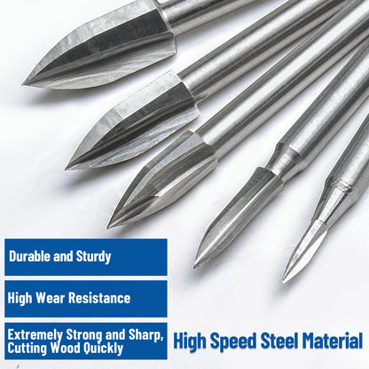 Wood Carving Drill Bits Set for Dremel Rotary Tool with 1/4” Shank for DIY Carving Drilling Micro Sculpture