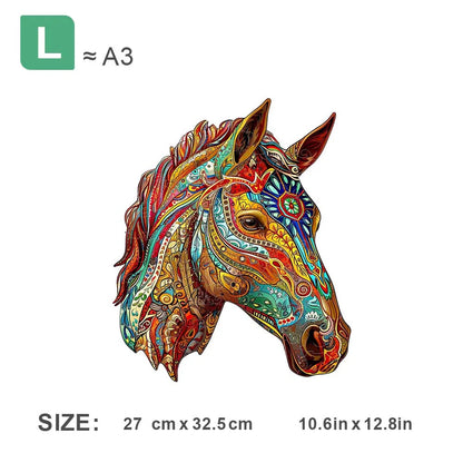 Wooden puzzle color horse gift box exquisite gift irregular animal shape puzzle personalized senior unique gift family interacti