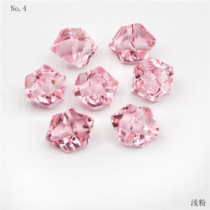 100Pcs 11*14mm Crushed Diamond Ice Crystal Clear Plastic Rocks Fake Diamonds Clear Acrylic Gems  for Decor Photography Prop