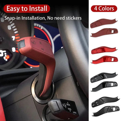 2PCS Car Steering Wheel Headlight Switch Control Cover Carbon Fiber Wiper Switch Trim For Porsche Cayenne 2019-2026 Accessories