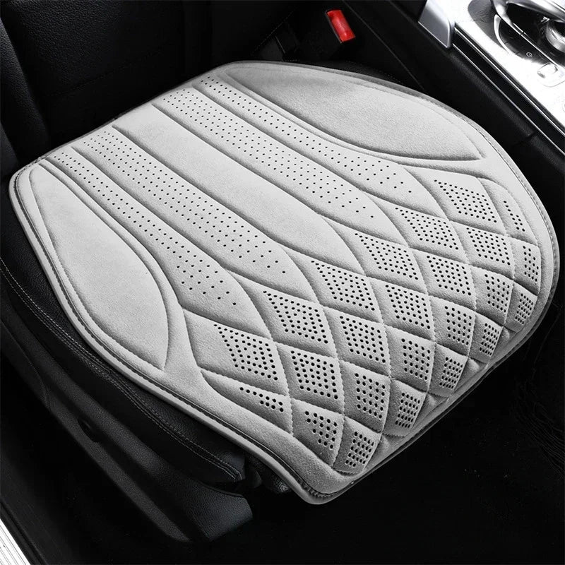 Car Suede Seat Protection Universal Car Seat Cover All Season Breathable Perforated Suede SUV Sedan Seat Cover Latex Cushion