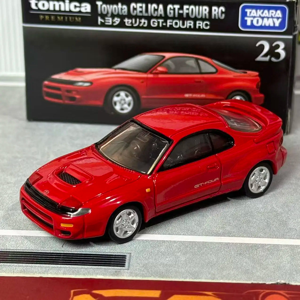 Original Takara Tomy Tomica Premium 23 Toyota Celica GT-FOUR RC Diecast Alloy Mini Car Model Collectible Toy Gift For Kids Boys