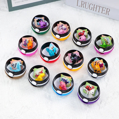 12Pcs Pokemon Pokeball Figure Pikachu Action Figure Cartoon Anime Kawaii Doll Poke Ball Collection Birthday Gifts