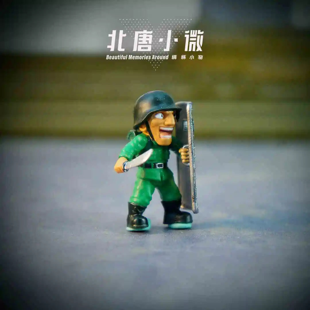 1:64 Metal Slug Genuine Tide Play Figure Snk Hand-Made Heavy Machine Gun Flame Shot Gun Doll Tank Enemy Soldier