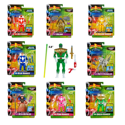 Anime Mighty Morphin Power Rangers Red Ranger Action Figure Green Ranger Model Doll Toy Collect Ornaments Kids Gifts