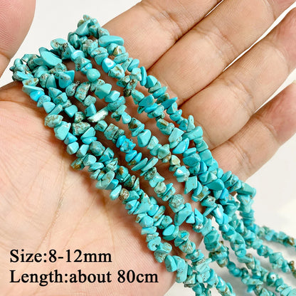 Blue Turquoise Stone Bead Irregular Round Oval Square Heart Loose Spacer DIY Beads Fit Jewelry Making Bracelet Necklace Handmade
